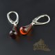 Dark cherry beads amber earrings