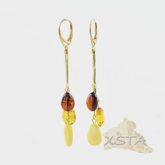 Amber multi drop earrings