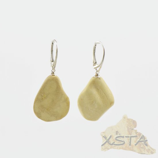 Raw Amber earrings with silver 925