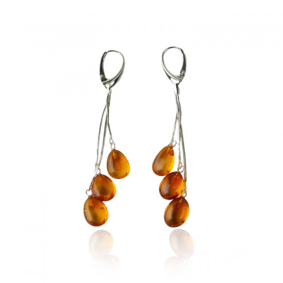 Baltic amber drop earrings