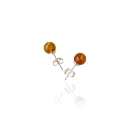 Cognac round amber earrings Cognac round amber earrings