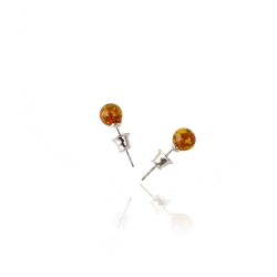 Round stud earrings light cognac Round stud earrings light cognac