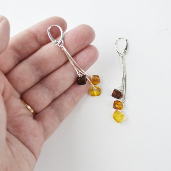 Baltic amber multicolor earrings