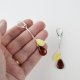 Cherry and white amber drop earrings