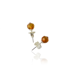 Baltic amber earrings faceted beads Baltic amber earrings faceted beads