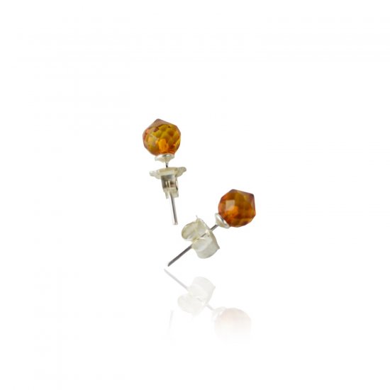  Baltic amber earrings faceted beads