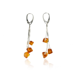 Irregular shape cognac earrings