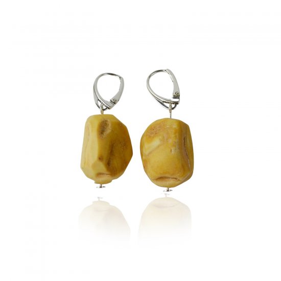 Raw Baltic amber earrings