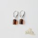 Medium long amber earrings cherry beads