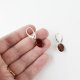 Medium long amber earrings with cherry beads