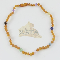 Teething necklace with amethyst tiger eye jasper aventurine
