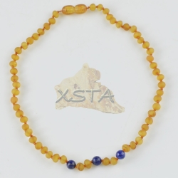 Teething necklace with blue lapis lazuli