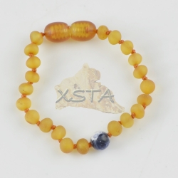 Teething amber bracelet with sadolite beads Teething amber bracelet with sadolite beads