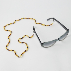 Raw multicolored olive beads for glasses