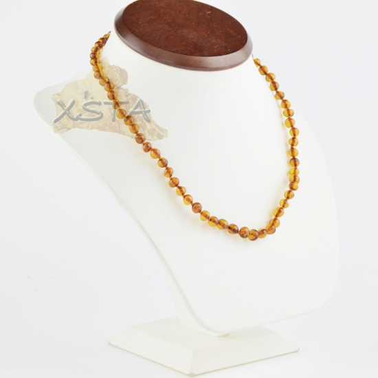 Amber necklace baroque dark cognac Amber necklace baroque dark cognac