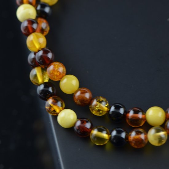 5 mm amber necklace multicolour round
