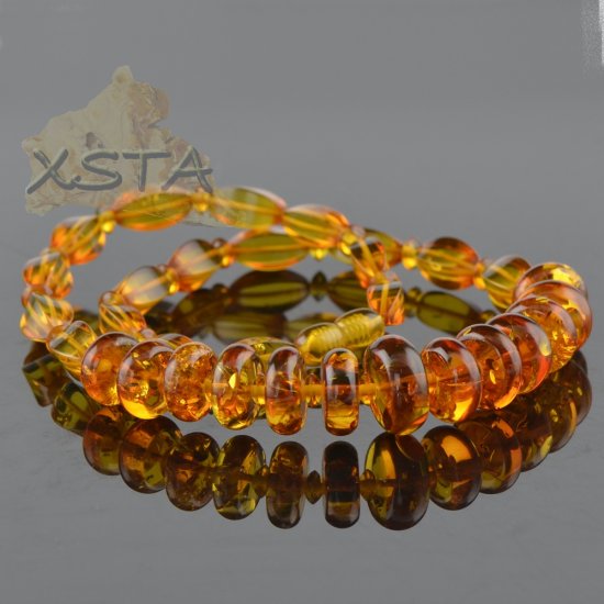 Amber necklace for adults light cognac