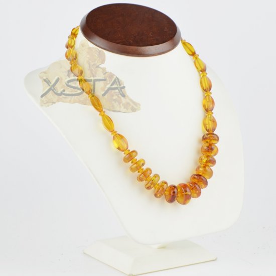 Amber necklace for adults light cognac
