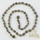 Amber necklace raw green color beads