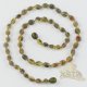 Amber necklace raw light green color 