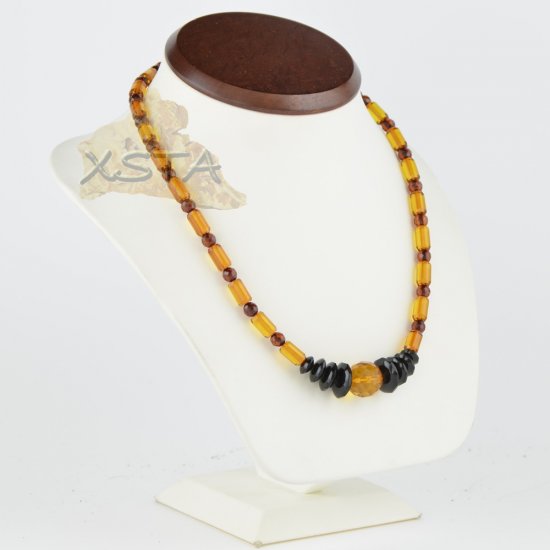 Mix color amber beads necklace for adults