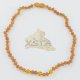 Amber necklace for babies with round beads