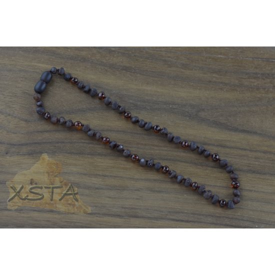 Amber necklace raw polished baroque beads