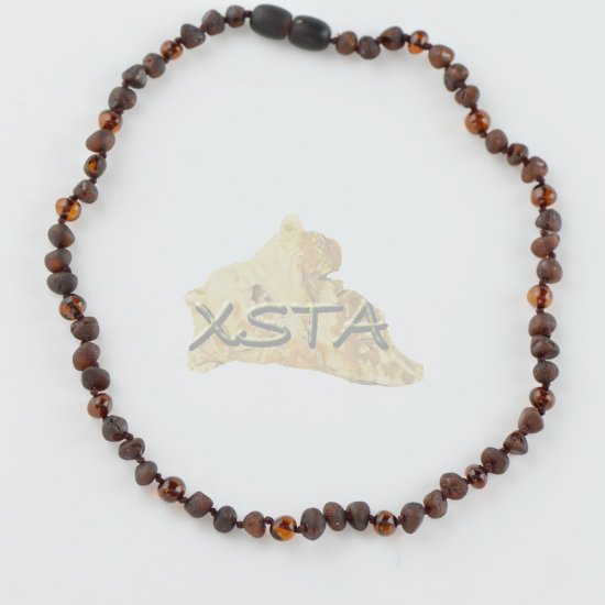 Amber necklace raw polished baroque beads