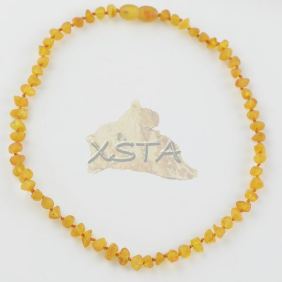 Amber baby necklace with raw amber beads