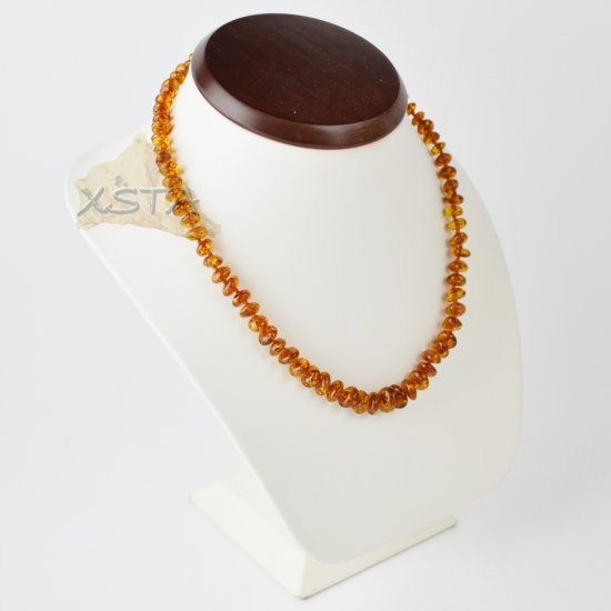 Cognac amber necklace polished baroque