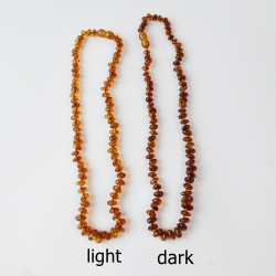 Cognac amber necklace polished baroque