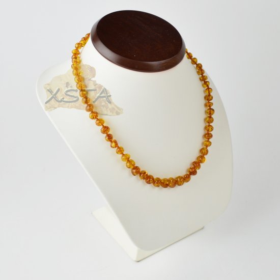 Cognac dak light amber necklace polished baroque