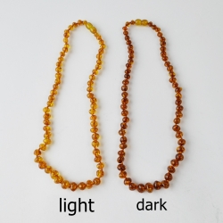 Cognac dak light amber necklace polished baroque