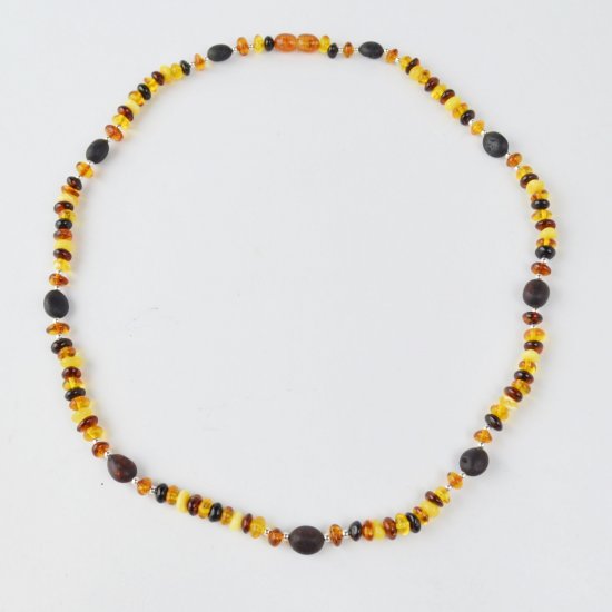 Amber necklace with mixed beads for men