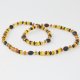 Amber necklace with mixed beads for men