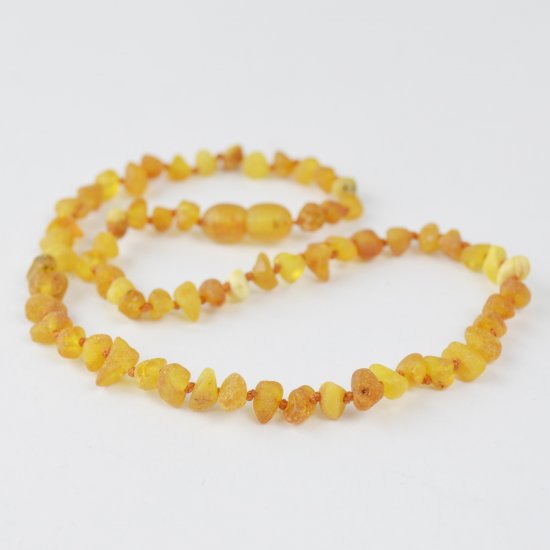 Amber teething bracelet with raw beads for baby