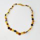 Multicolored tablet amber beads