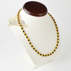 Adults amber necklace round mix beads
