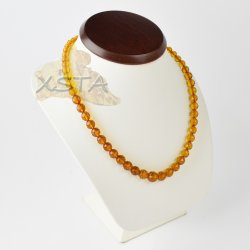 Amber necklace round faceted 5,5 to 9,5 mm