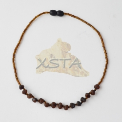 Amber babies necklace with raw cherry beads