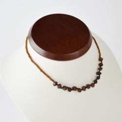 Amber babies necklace with raw cherry beads