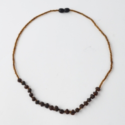 Amber necklace raw cherry baroque color