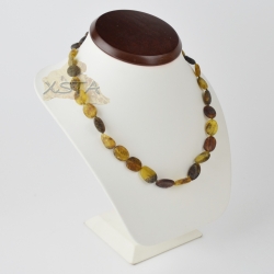 Amber necklace raw unpolished olive new