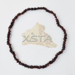 Cherry beads necklace chips amber