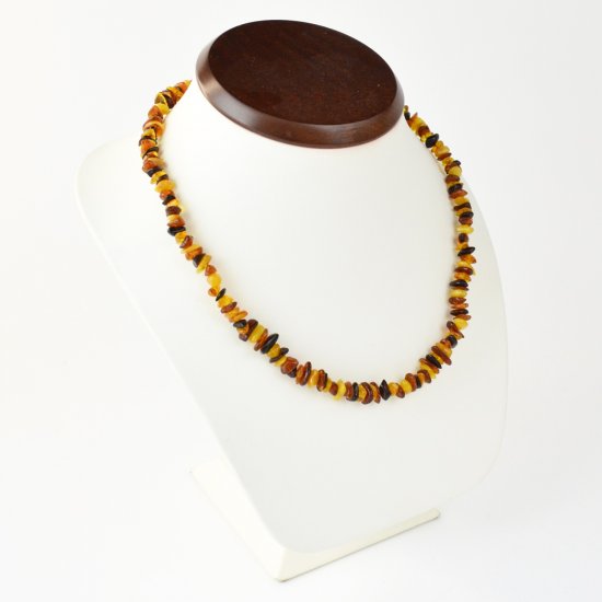 Multicolored necklace chips amber