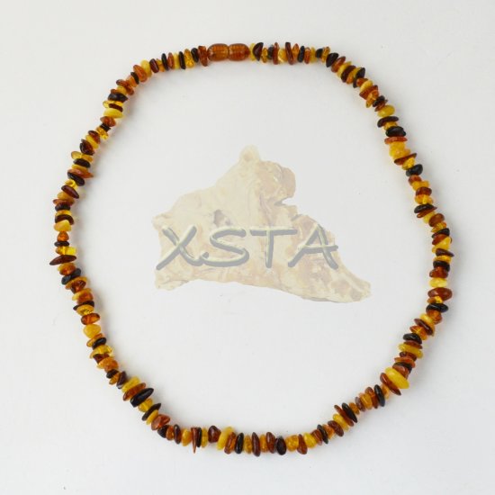 Multicolored necklace chips amber