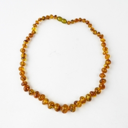 Amber necklace for adults polished green