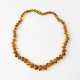 Amber necklace for adults polished green