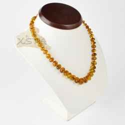 Amber necklace for adults polished green