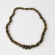 Adults amber necklace polished green